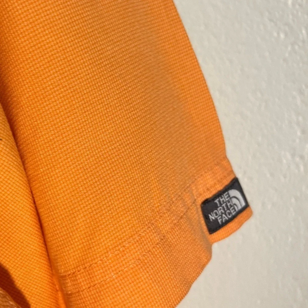 North Face Men's Orange Shirt Button Up Short Sleeve Outdoor Fishing Hiking XXL